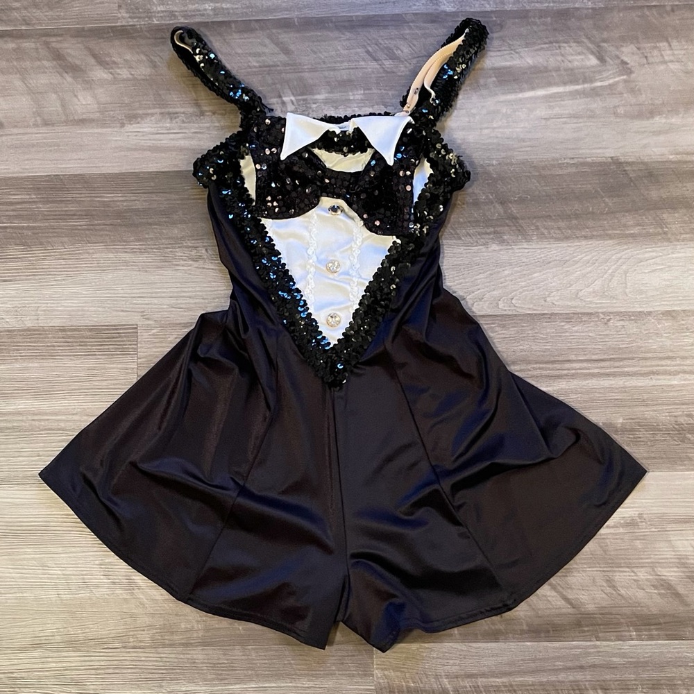 Black & White Tuxedo Style Dance Costume
